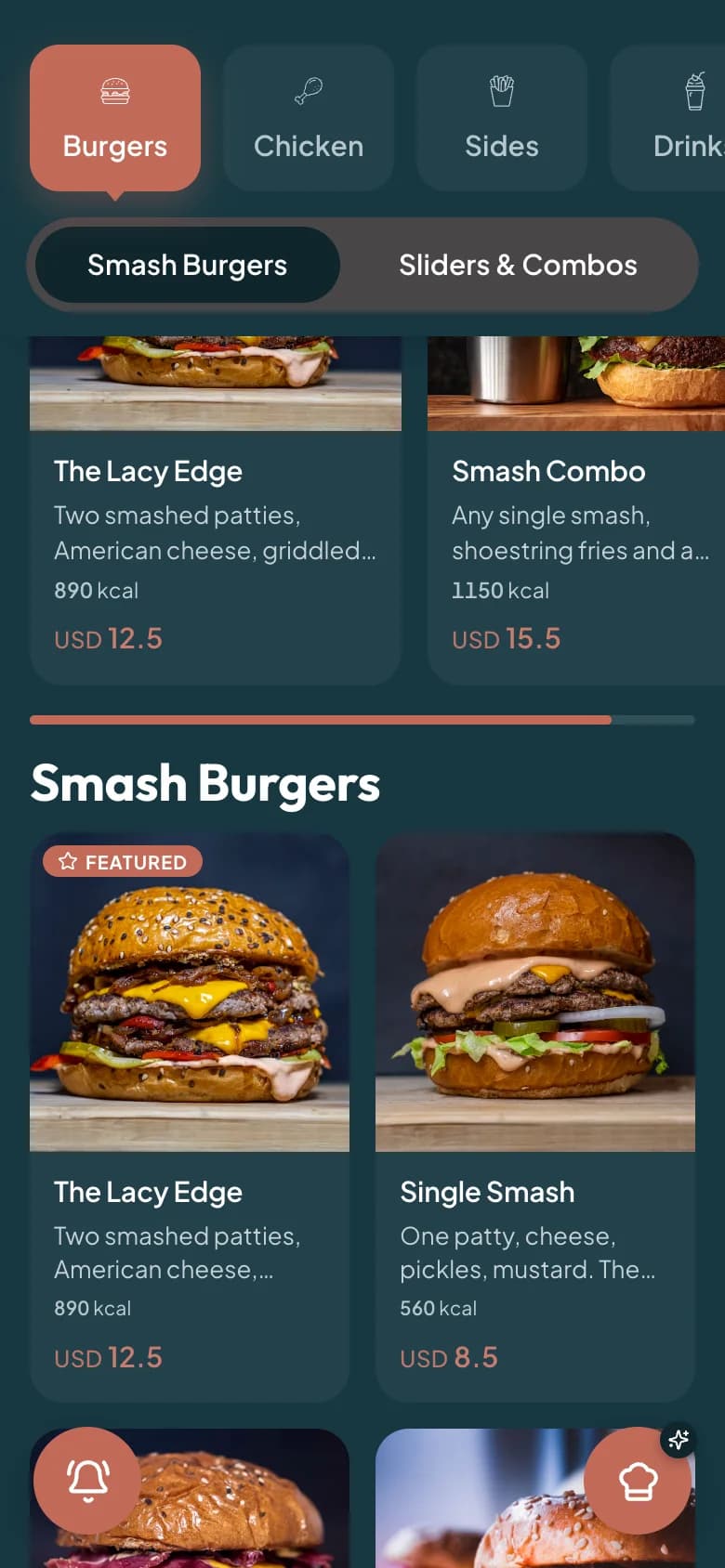 A QR menu open on a guest's phone